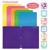 Better Office Products 3-Hole Punch 2 Pocket Folders, Heavyweight Plastic, Bulk Pack, Assorted Bright Neon Colors, 12PK 86712